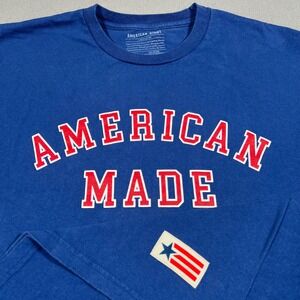 American Giant T Shirt Mens XL Blue American‎ Made Graphic Tee Flag Collection